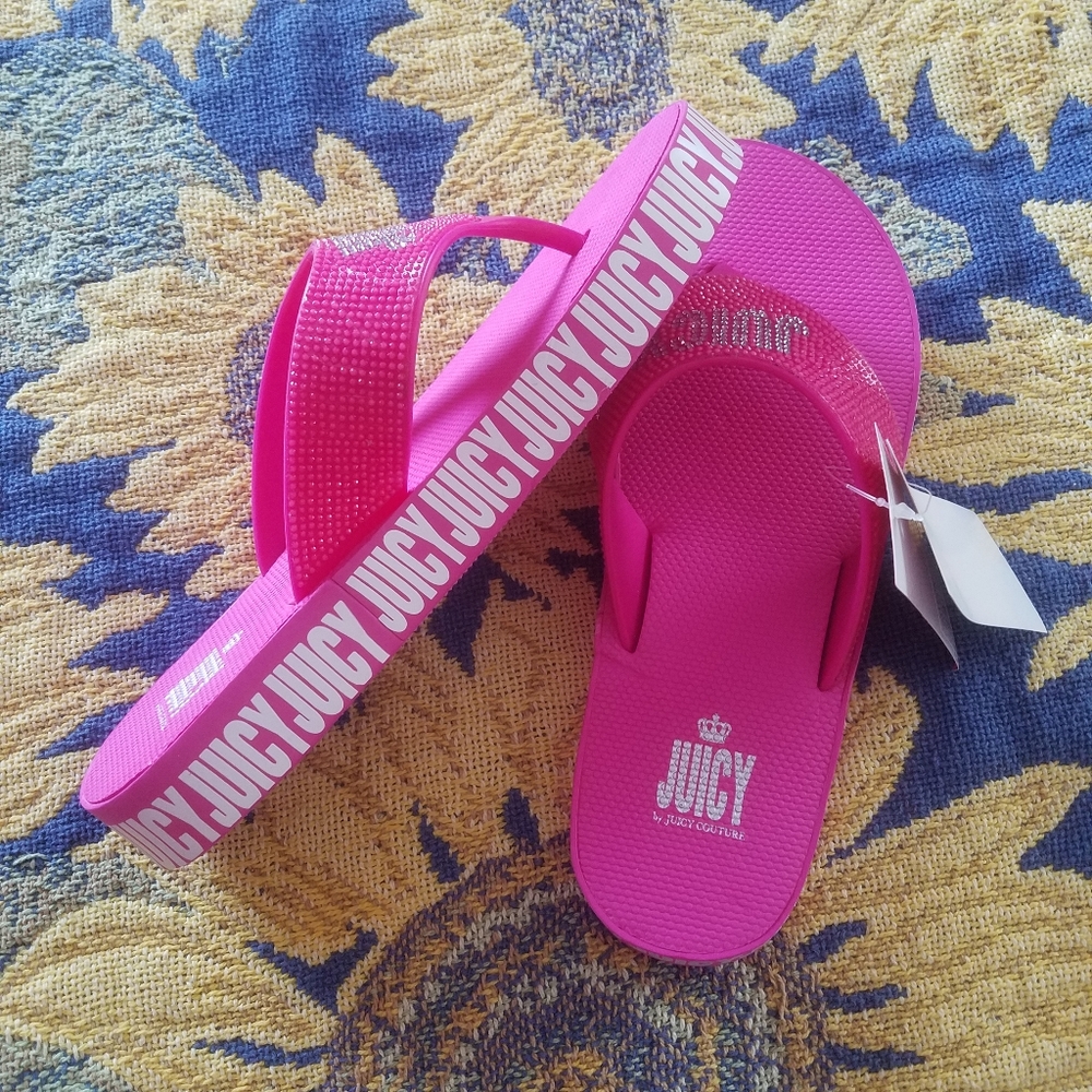 Juicy Couture Rhinestone Flip Flops - Picture 2 of 10